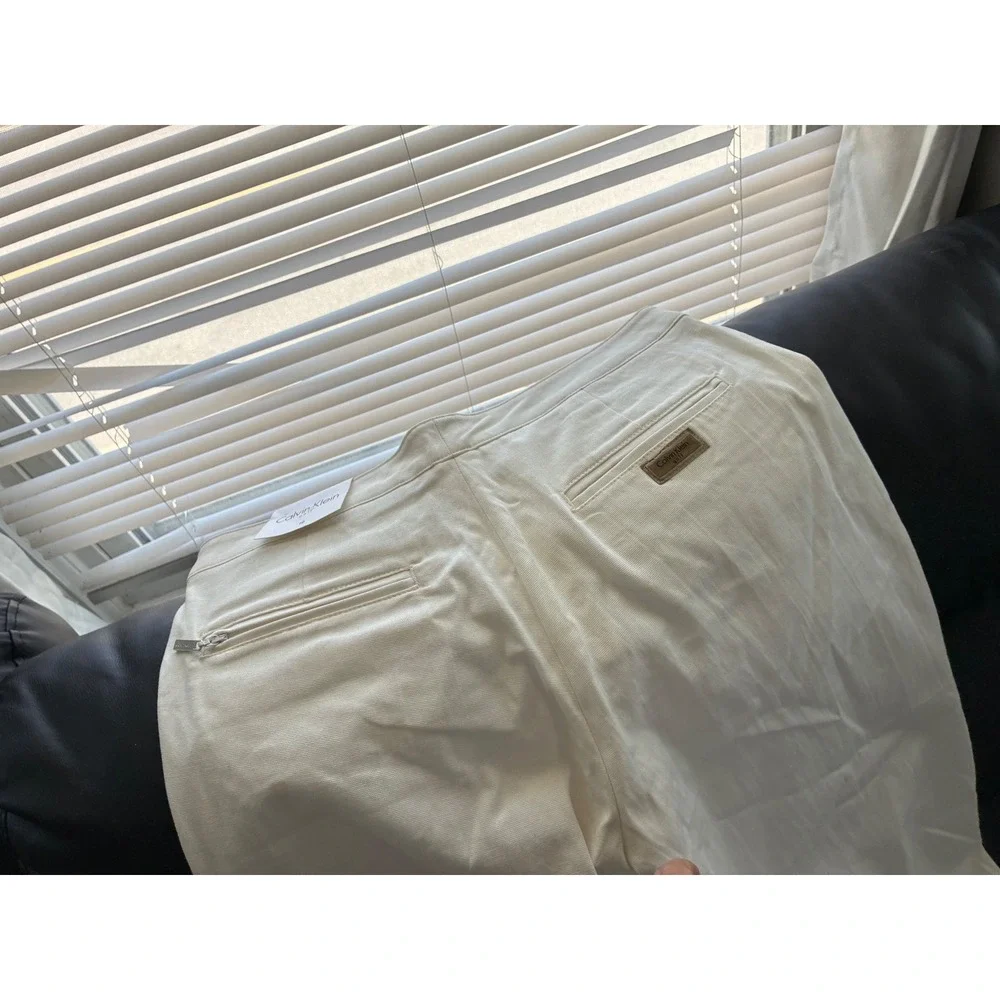 Calvin Klein Golf Mens White Straight Leg Trousers  Size 10 NEW